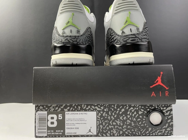 3 Jordan Air Chlorophyll 136064-006 Retro 0901
